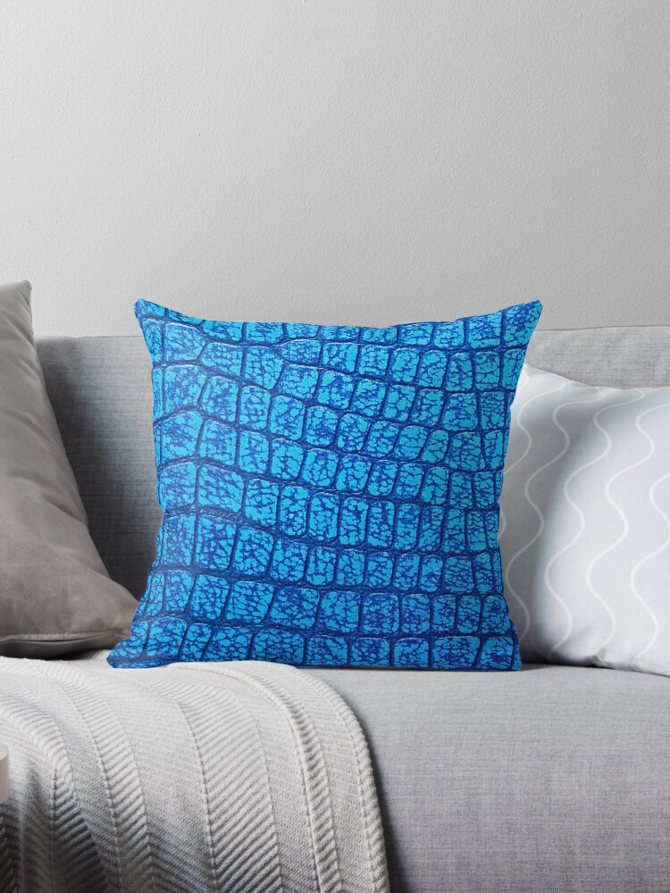 Blue leather cheap throw pillows