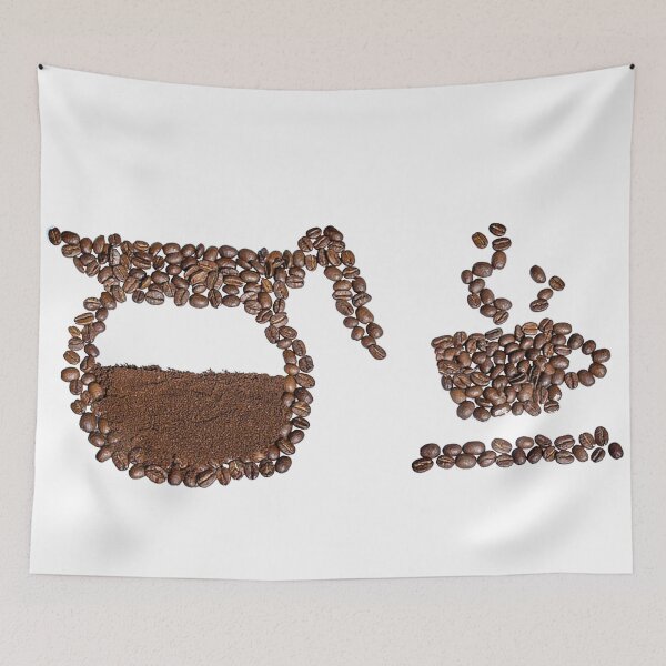 Item preview, Photo of coffee beans and powder formed to coffee pot and cup designed and sold by bassel-ad.