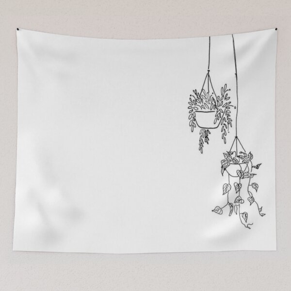 Item preview, Plant line drawing tapestry designed and sold by meghan butler.