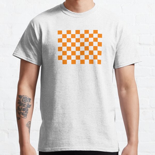 orange checkerboard shirt