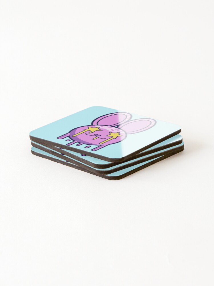 Thumbnail 4 of 5, Coasters (Set of 4), Pink Candy Rabbit designed and sold by BayKay.