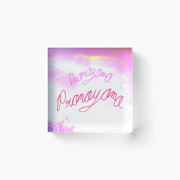 Pranayama - Yoga Lettering Acrylic Block