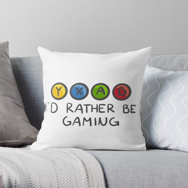 I’d Rather be Gaming - Xbox Throw Pillow