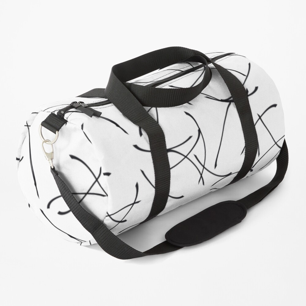 Minimalist Black and White Abstract Pattern Duffle Bag