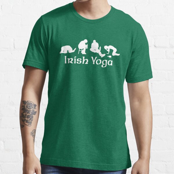 Irish Yoga T-Shirt S Lucky Green Drinking Party College Beer Drunk T Shirt  New