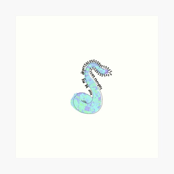 best by my depressing thoughts snake Art Print