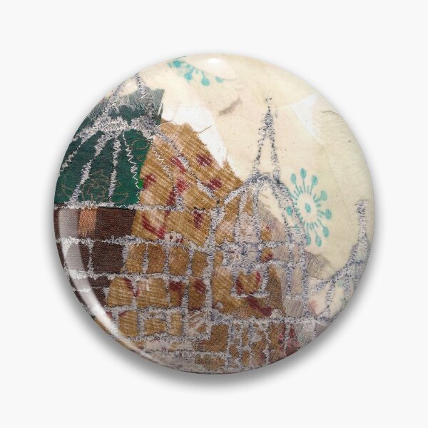 Item preview, India Memories - Fabric collage dome landscape print  designed and sold by kina lakhani.