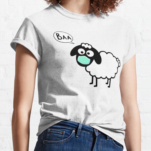 Sheeple follow me - just not too close - cute & funny sheep medical mask art - Baa Classic T-Shirt