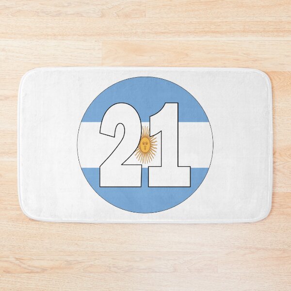 Item preview, Number 21 with Argentina flag on the background designed and sold by AllShirts21.