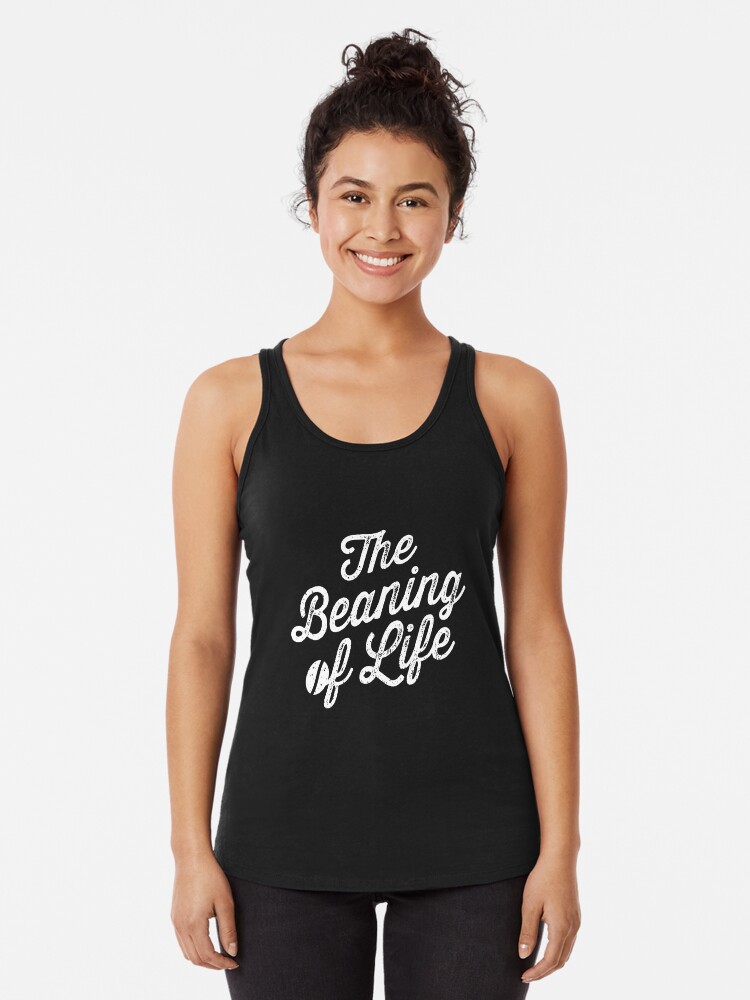 Thumbnail 1 of 3, Racerback Tank Top, The Beaning of Life designed and sold by oskardahlbom.