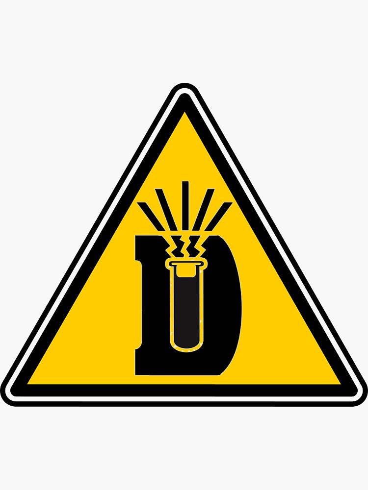 Thumbnail 3 of 3, Sticker, DNAtured Dangerously Reactive Warning Sign designed and sold by DNAtured.