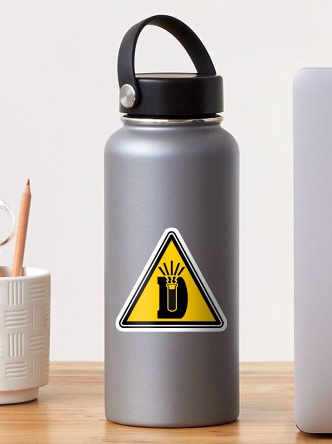 Thumbnail 1 of 3, Sticker, DNAtured Dangerously Reactive Warning Sign designed and sold by DNAtured.