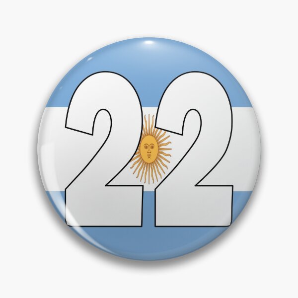 Item preview, Number 22 with Argentina flag on the background designed and sold by AllShirts21.