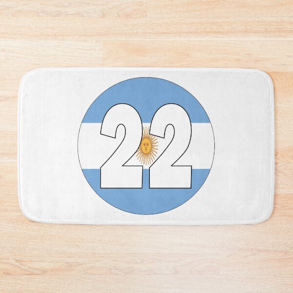 Item preview, Number 22 with Argentina flag on the background designed and sold by AllShirts21.