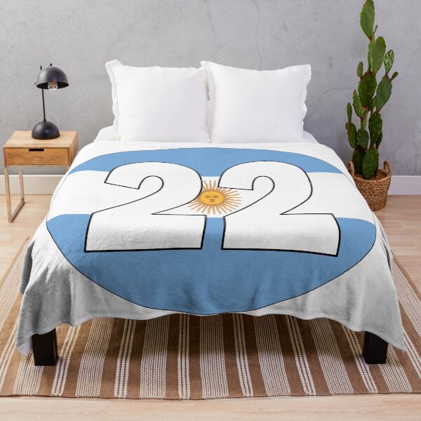 Item preview, Number 22 with Argentina flag on the background designed and sold by AllShirts21.