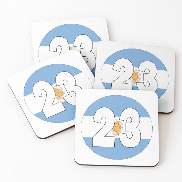 Item preview, Number 23 with Argentina flag on the background designed and sold by AllShirts21.