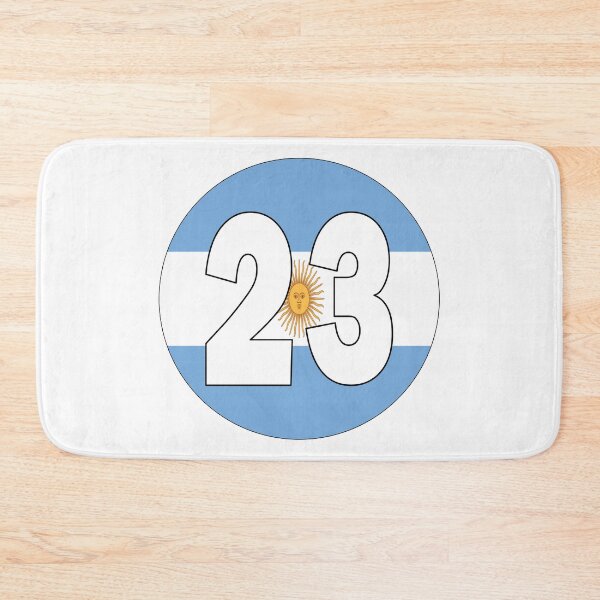 Item preview, Number 23 with Argentina flag on the background designed and sold by AllShirts21.