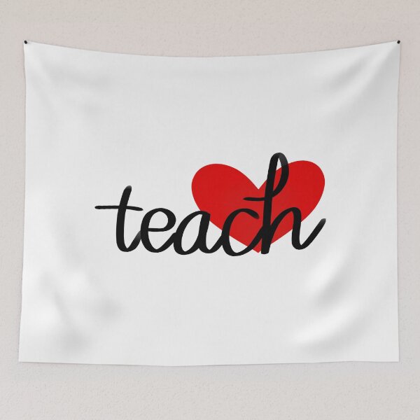 Item preview, Teach with Red Heart Design for Teachers designed and sold by WildeandCo.