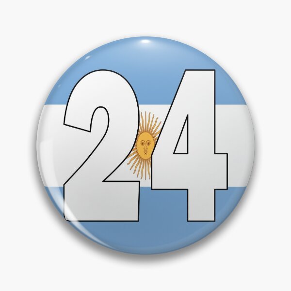 Item preview, Number 24 with Argentina flag on the background designed and sold by AllShirts21.