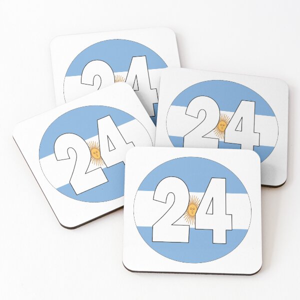Item preview, Number 24 with Argentina flag on the background designed and sold by AllShirts21.