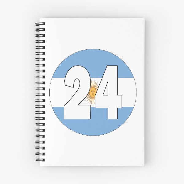 Item preview, Number 24 with Argentina flag on the background designed and sold by AllShirts21.