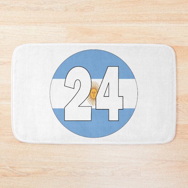 Item preview, Number 24 with Argentina flag on the background designed and sold by AllShirts21.