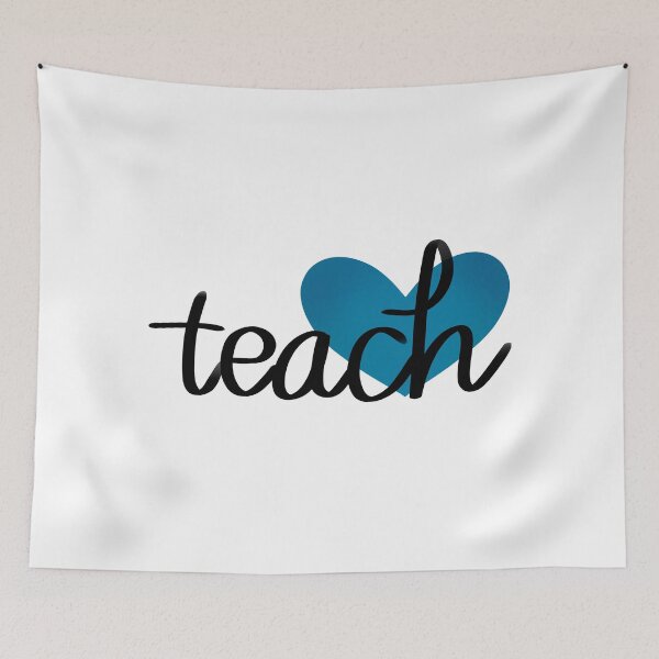 Item preview, Teach with Blue Heart Design for Teachers designed and sold by WildeandCo.