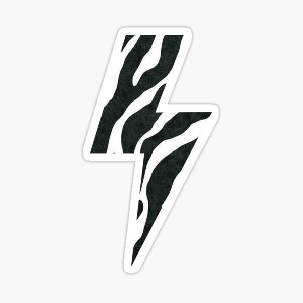 zebra print lightning bolt Sticker