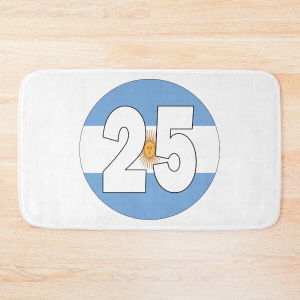 Item preview, Number 25 with Argentina flag on the background designed and sold by AllShirts21.