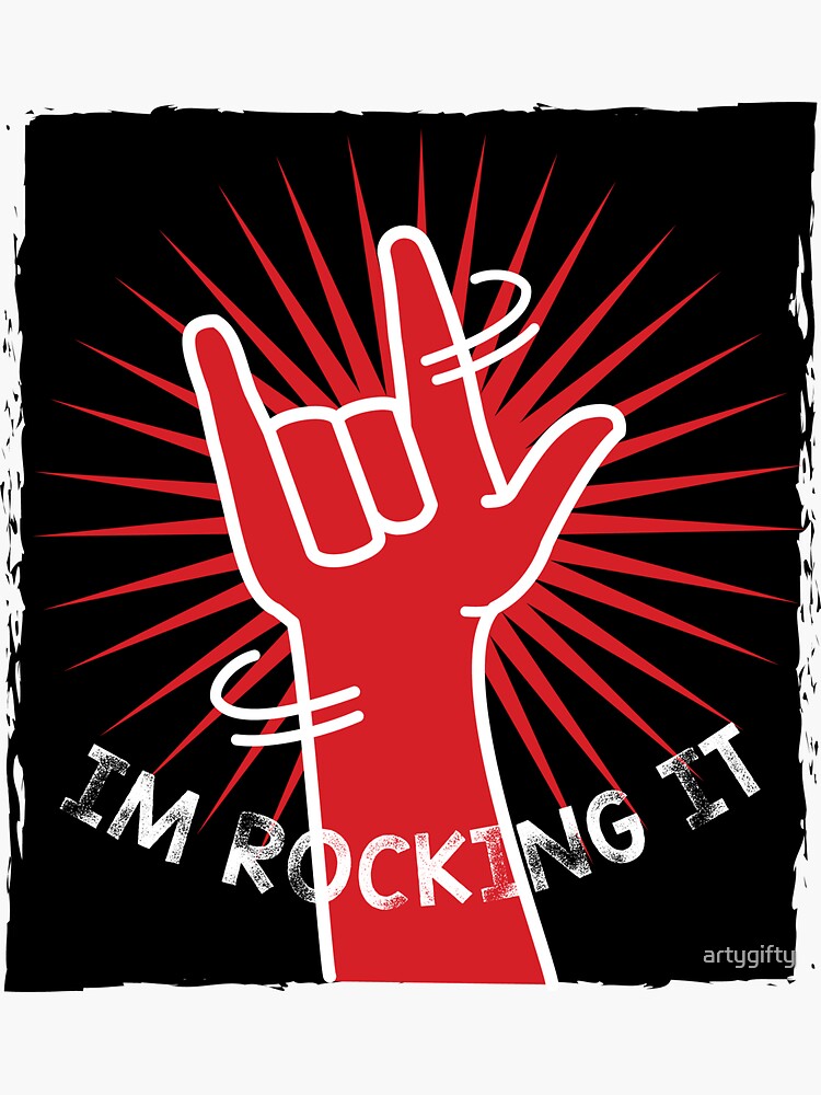 "Im Rocking It Shaka Hand Sign " Sticker by artygifty | Redbubble
