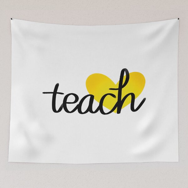 Item preview, Teach with Yellow Heart Design for Teachers designed and sold by WildeandCo.