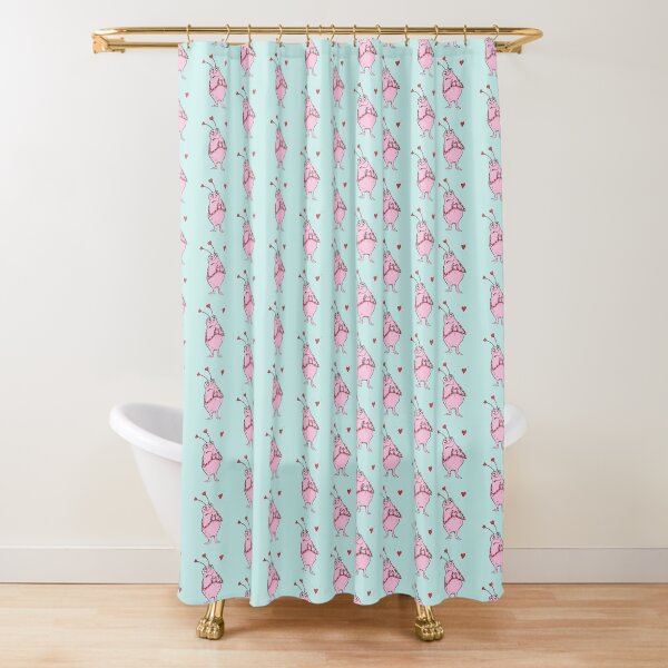 Love Monster, Monster Hugs Fun & Whimsical Nursery Wall Art Shower Curtain