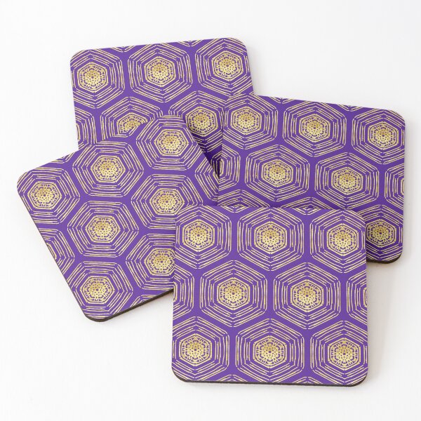 Item preview, Gold coin motif on a rich violet background designed and sold by PetaJaneHome.