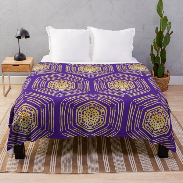 Item preview, Gold coin motif on a rich violet background designed and sold by PetaJaneHome.