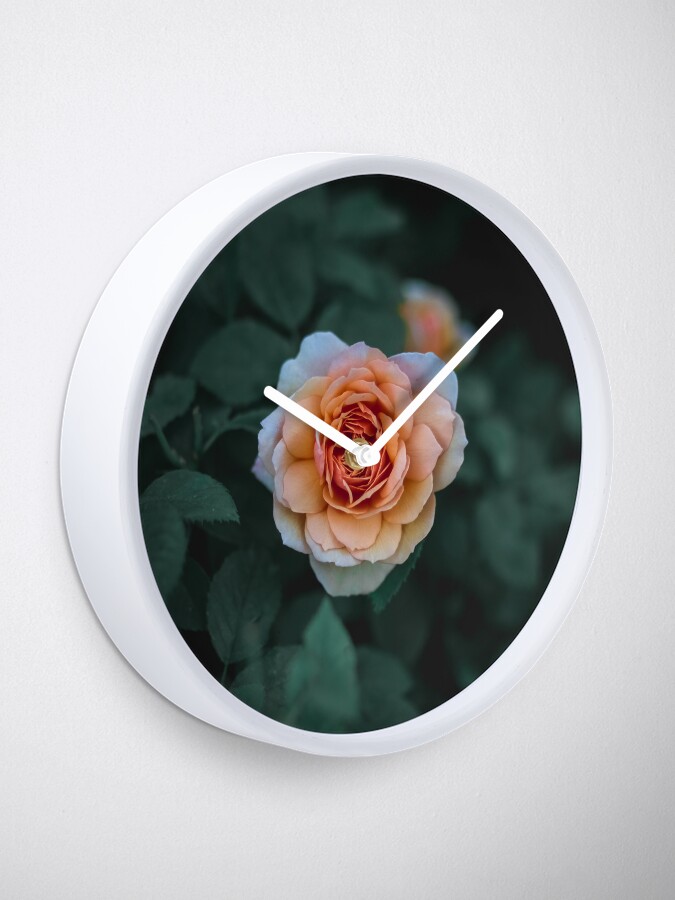 Alternate view of Orange Rose Clock