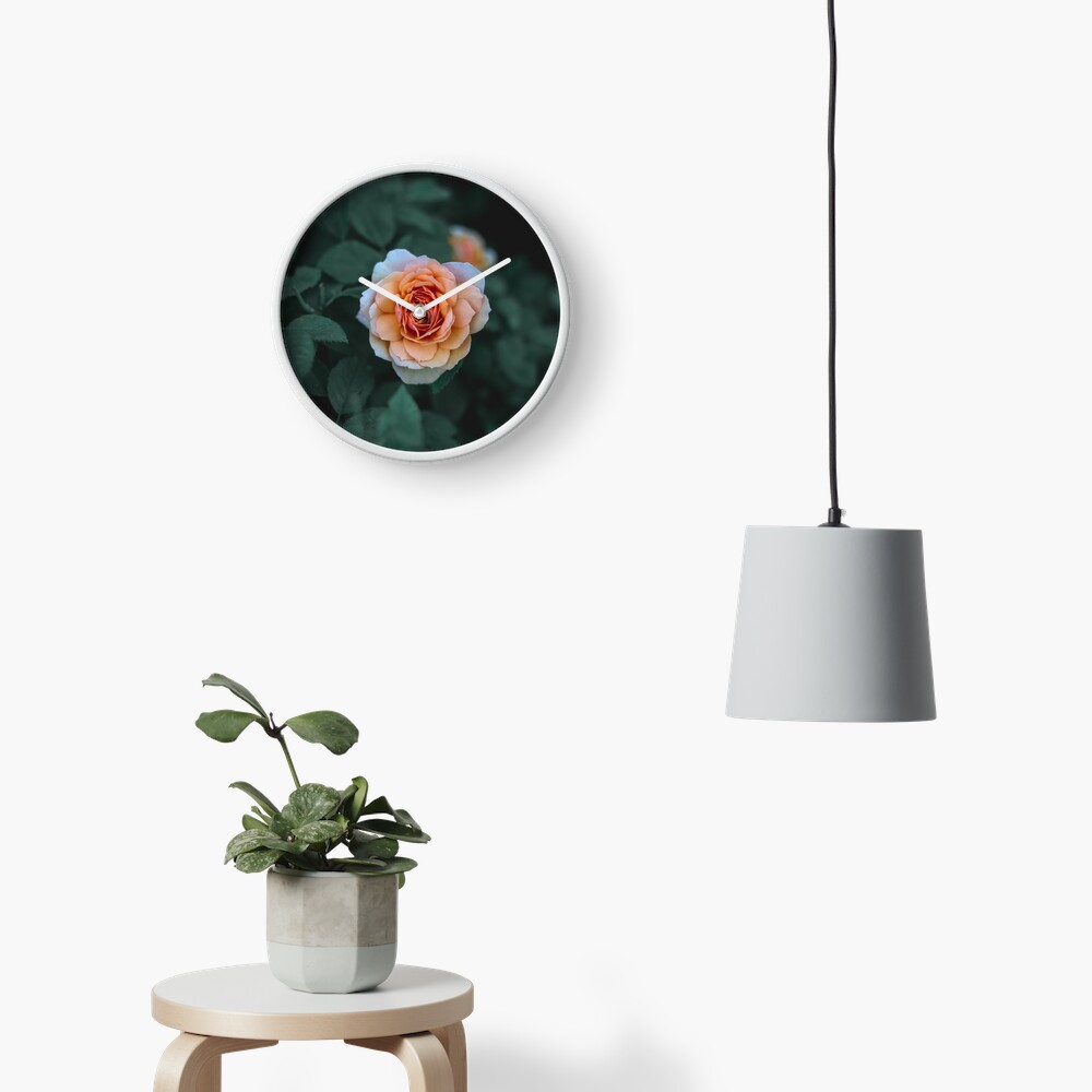 Orange Rose Clock