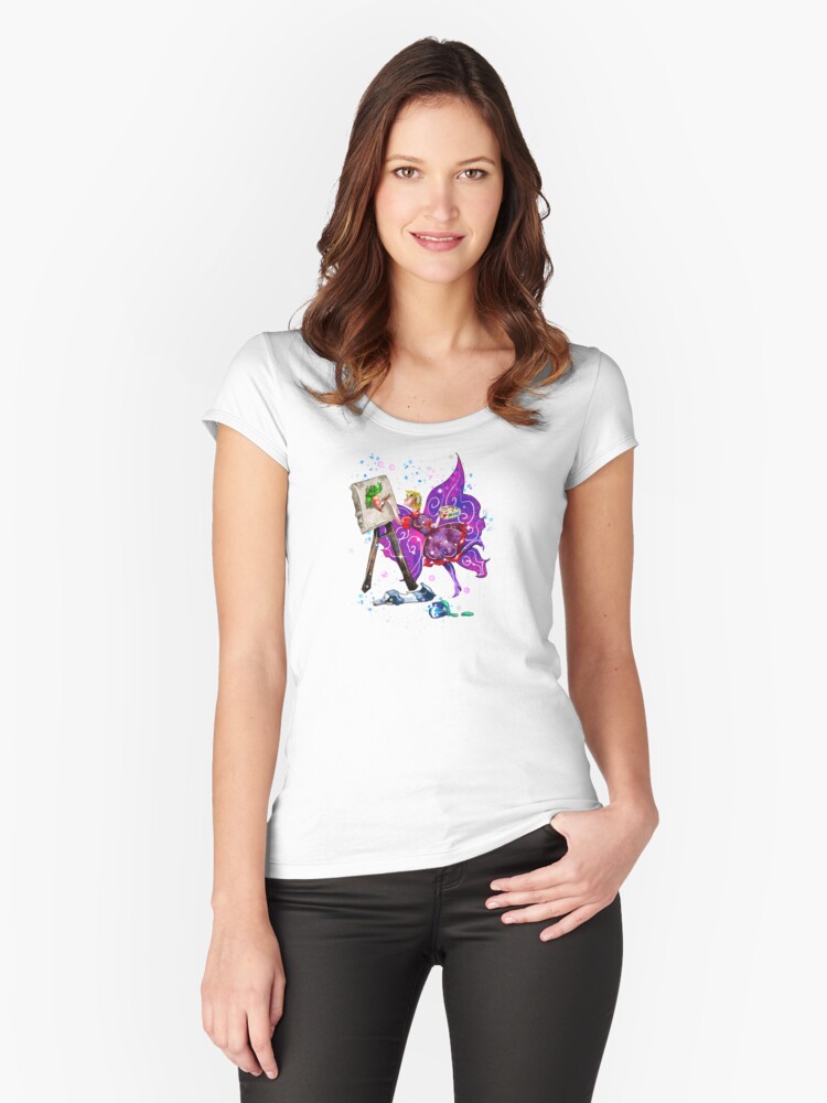 Thumbnail 1 of 3, Fitted Scoop T-Shirt, Tianna The T-Shirt Artist Fairy™ designed and sold by TeelieTurner.