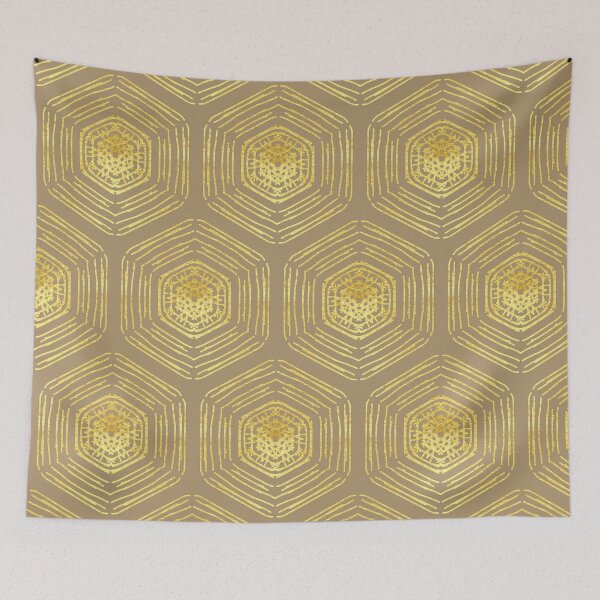 Item preview, Gold coin motif on a pale taupe background  designed and sold by PetaJaneHome.
