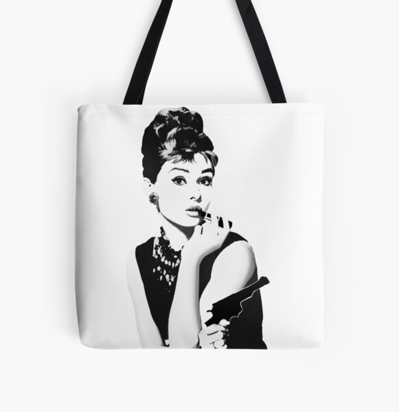 Bagghy Audrey Hepburn Print Leather Handbag With Gold Chain Handle