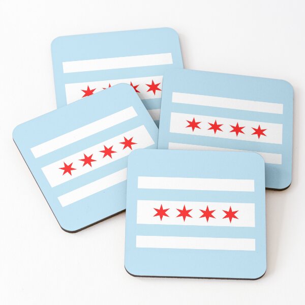 Item preview, Flag of Chicago - Blizzard Blue designed and sold by brigadeiro.