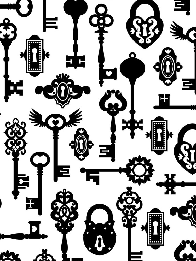 Thumbnail 4 of 4, iPhone Case, Lock & Key Pattern designed and sold by Foxicopter.
