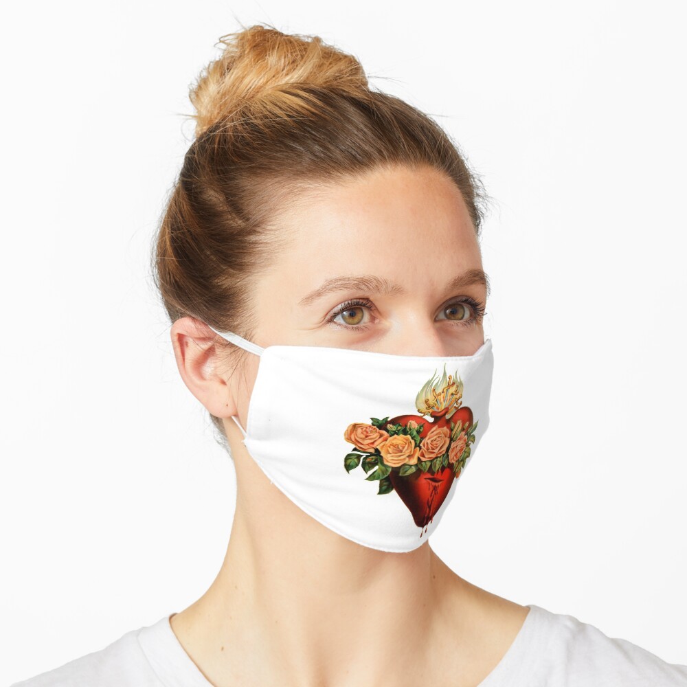 Catholic Immaculate Heart of Mary - White Mask