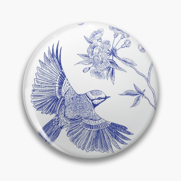 Item preview, Vintage Blue Toile Birds French Country Pattern designed and sold by PUFFYP.