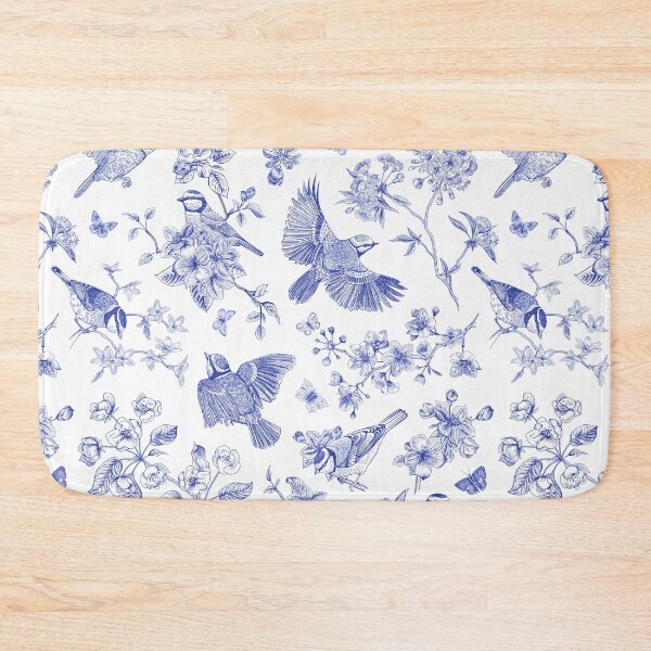 Item preview, Vintage Blue Toile Birds French Country Pattern designed and sold by PUFFYP.