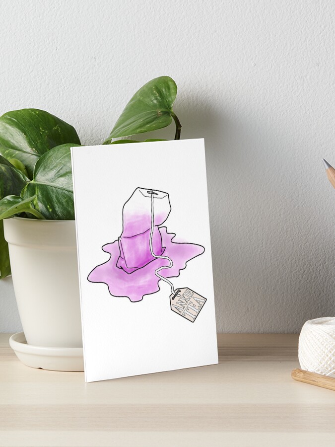 AnxieTEA Anxiety tea bag Purple Art Board Print