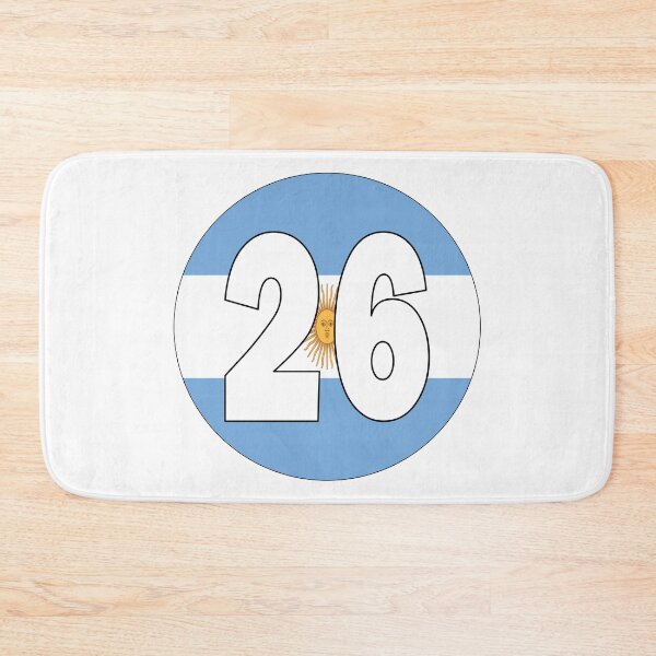 Item preview, Number 26 with Argentina flag on the background designed and sold by AllShirts21.