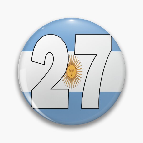 Item preview, Number 27 with Argentina flag on the background designed and sold by AllShirts21.
