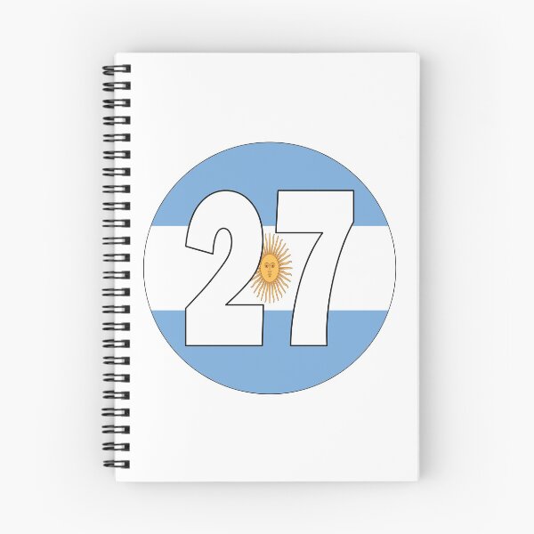 Artikelvorschau, Nummer 27 mit argentinischer Flagge im Hintergrund entworfen und verkauft von AllShirts21.