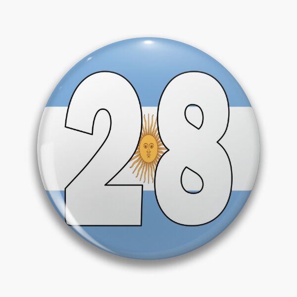 Item preview, Number 28 with Argentina flag on the background designed and sold by AllShirts21.
