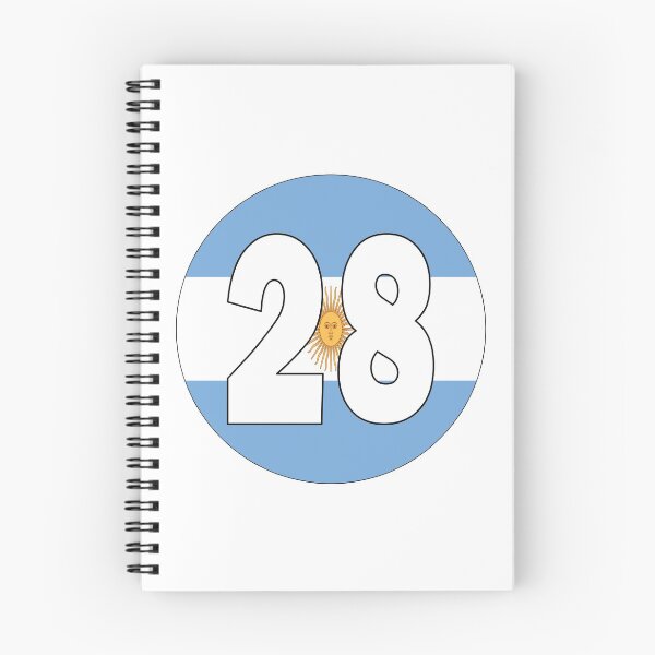Item preview, Number 28 with Argentina flag on the background designed and sold by AllShirts21.